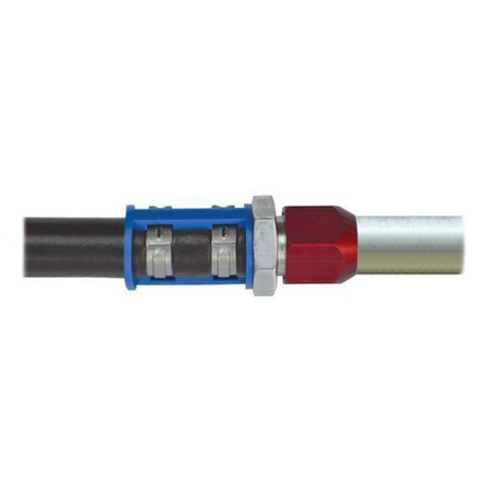 Съединител алуминиев кабел с гумен маркуч 180 градуса - 3/8'' A/C # 6 A/C Hose