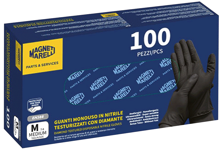 Черни нитрилни ръкавици М 100бр.