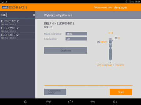 Injektor TESTER DIESEL čerpadlo DS2R 2450 bar plně elektronické měření (ochrana, systém Android bez ultrazvukové čističky bez tekutin)