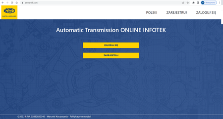 Database with information about automatic transmissions online - annual activation