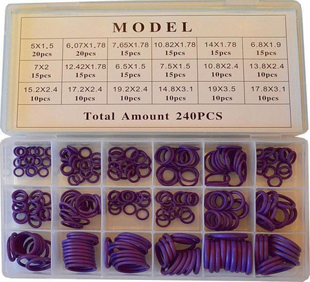 Zestaw 240 oringów fioletowych
