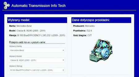 Databáze s informacemi o výměně oleje v automat. převodovkách on-line (1 rok licence)