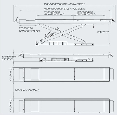 MM Superlift 5000SC - scissor lift for wheel alignment, load capacity 5500kg. Exworks-assemby cost must be verified with local installation team