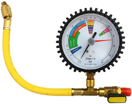 Manometer 40 Bar s hadicí 30 cm a ventil