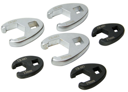 6 db hatlapfejű kulcskészlt 1/2” 15, 17, 19, 27, 29 és 30mm.