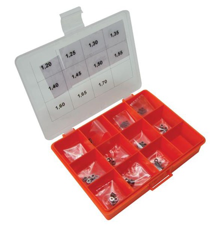 Calibration Thickness Kit:  Diam. 4,20 - Hole 2,30  Thickness: 1,15 - 2,30 - Cut 0,05 -24 Measure - 240 Pieces