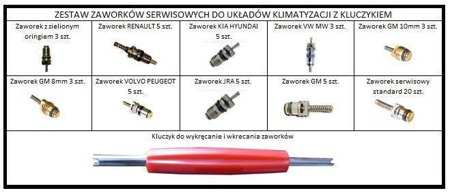 Комплект клапаном с ключем (10 клапанов-57 штук, ключ для демонтажа )